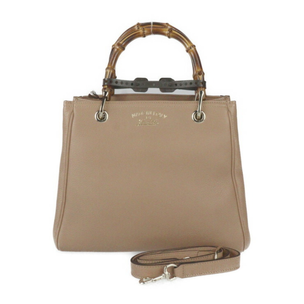 Gucci Shopper Small Bamboo Handbag Leather Pink